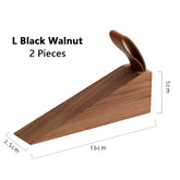 Black walnut wooden door stopper safety top door device